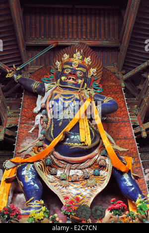 China, Qinghai, Amdo, Tongren, Kloster Rongwo (Longwu Si), Hayagriva Tempel, Statue des Hayagriva Stockfoto