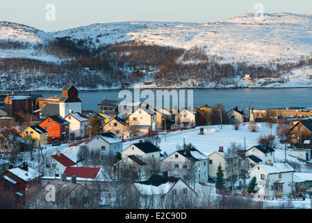 Norwegen, Finnmark, Kirkenes, Gesamtansicht der Stadt Stockfoto