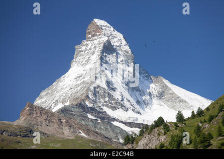 Schweiz, Kanton Wallis, Zermatt, das Matterhorn (4478 m) Stockfoto