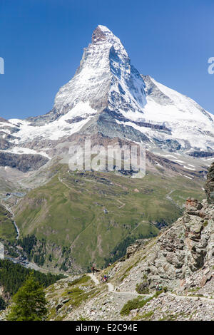 Schweiz, Kanton Wallis, Zermatt, das Matterhorn (4478 m) Stockfoto