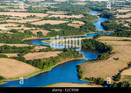 Frankreich, Vendee, Chateau Guibert, Marillet See (Luftbild) Stockfoto