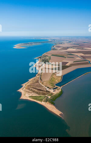 Frankreich, Vendee, L'Aiguillon Sur Mer, Pointe de Aiguillon, Pointe d'Arτay in den Rücken (Luftbild) Stockfoto