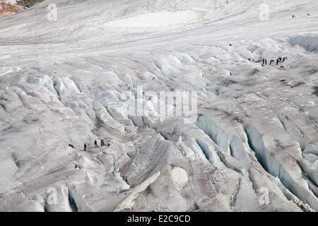 Schweiz, Kanton Wallis, der Rhone-Gletscher in den Schweizer Alpen Stockfoto