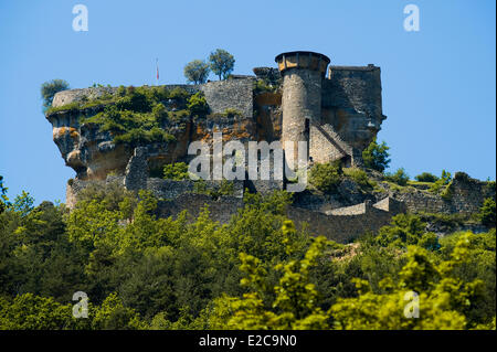 Frankreich, Aveyron, Riviere Sur Tarn, Schloss Peyrelade, 11. Jahrhundert Stockfoto