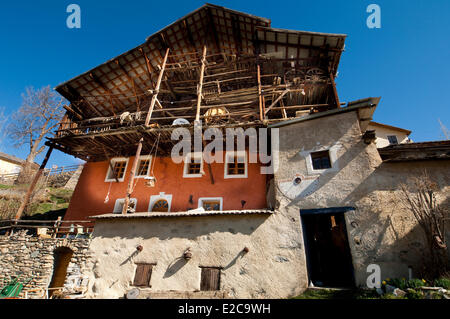 Frankreich, Saint Veran, Hautes Alpes, Parc Naturel Regional du Queyras (regionalen natürlichen Parks von Queyras) gekennzeichnet Les Plus Beaux Stockfoto