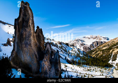 Frankreich, Hautes Alpes, Massif du Queyras, Col de Einleitung, die passage De La Casse Deserte Stockfoto