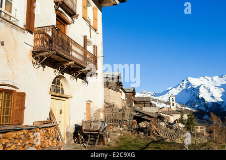 Frankreich, Saint Veran, Hautes Alpes, Parc Naturel Regional du Queyras (regionalen natürlichen Parks von Queyras) gekennzeichnet Les Plus Beaux Stockfoto