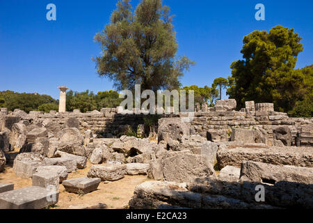 Griechenland, Region Peloponnes, die archäologische Stätte von Olympia, von der UNESCO als Welterbe gelistet Stockfoto