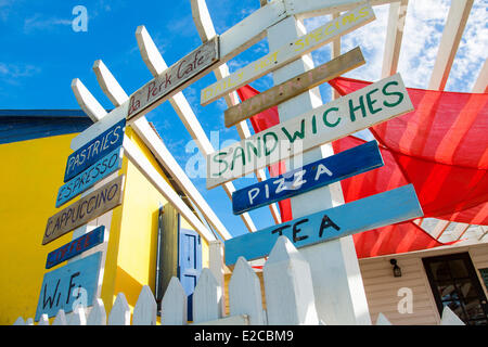 Bahamas, Eleuthera Insel des Governors Harbour (zentrale Eleuthera), Cafe Stockfoto