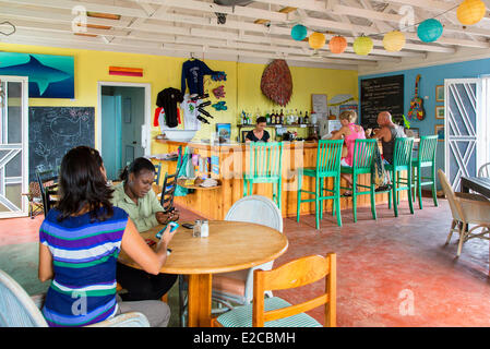 Bahamas, Eleuthera Insel Gregory Town, die lachende Eidechse Cafe Stockfoto