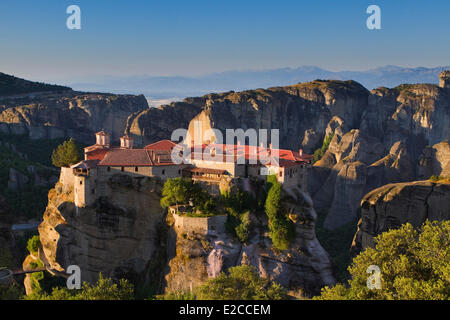 Griechenland, Thessalien, Meteora Klöster Komplex, aufgeführt als Weltkulturerbe der UNESCO, Kloster Varlaam Stockfoto