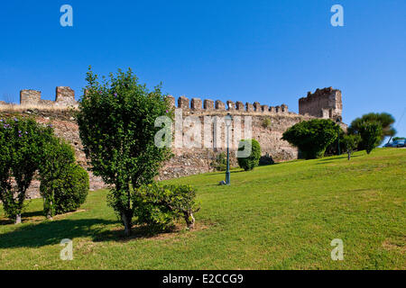 Griechenland, Mazedonien, Thessaloniki, die Stadt bleibt hoch und die byzantinische Zitadelle, die Wände des 4. Jahrhunderts Stockfoto