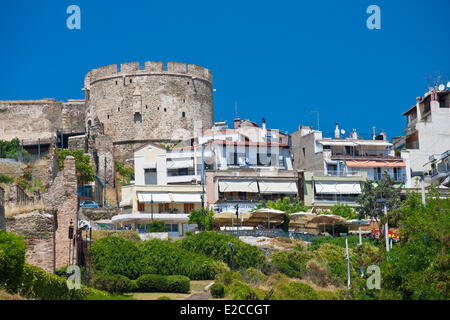 Griechenland, Mazedonien, Thessaloniki, die Stadt bleibt hoch und die byzantinische Zitadelle, die Wände des 4. Jahrhunderts Stockfoto