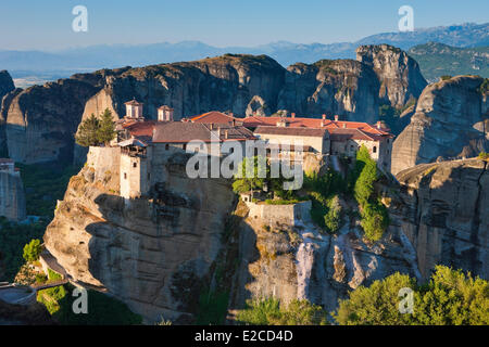 Griechenland, Thessalien, Meteora Klöster Komplex, aufgeführt als Weltkulturerbe der UNESCO, Kloster Varlaam Stockfoto