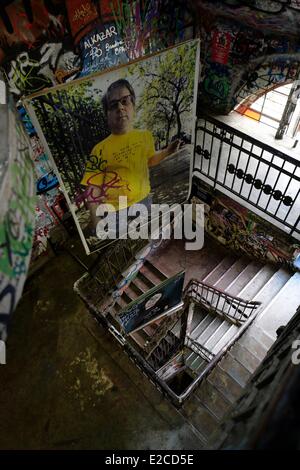 Deutschland, Berlin, Mitte, in der Oranienburger Straße in der Mitte Tascheles (ehemalige Mall 1908) wurde von Künstlern vor dem Abriss gerettet, die seit Februar 1990 hocken Stockfoto