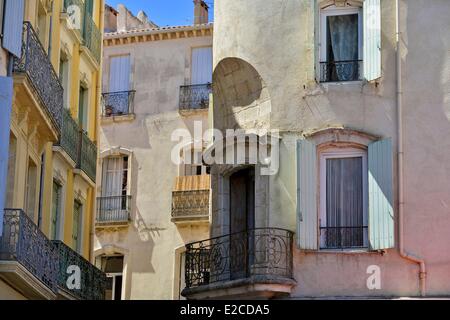 Frankreich, Herault, Beziers, Gebäude der okzitanischen Architektur in der Altstadt Stockfoto