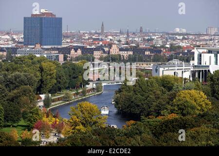 Deutschland, Berlin, Luftaufnahme von der Spree aus dem Tiergarten Stockfoto