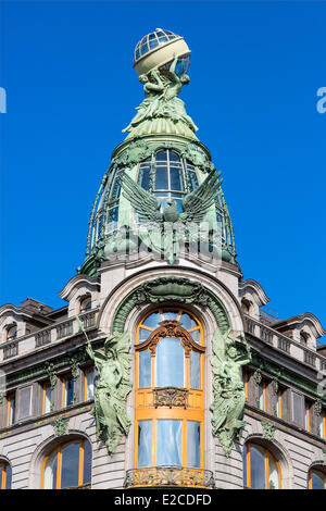 Russland, Sankt Petersburg, Weltkulturerbe der UNESCO, Dom Knigi (Haus der Bücher) im Gebäude Zinger (Sängerin) Stockfoto