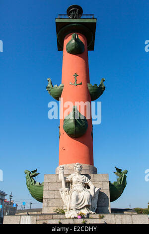 Russland, St. Petersburg, als Weltkulturerbe der UNESCO, rostral Spalte aufgeführt Stockfoto