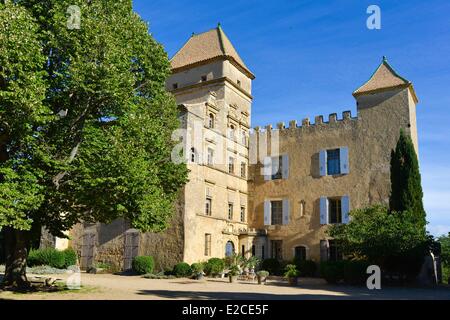 Frankreich, Herault, Lieurant Les Beziers, Schloss Ribaute Herberge unter dem Gewölbe im Anhänger und Dächer in Einfamilienhaus wieder bis zum Ende des 16. Jahrhunderts nach oben Stockfoto