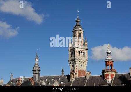 Frankreich, Nord, Lille, Glockenturm der Industrie-und Handelskammer und Industrie von Lille Stockfoto