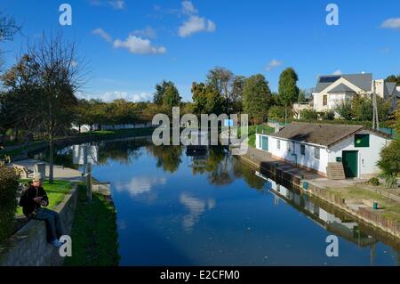 Frankreich, Seine et Marne, Claye Souilly, dem kleinen Hafen von Canal de l'Ourcq Stockfoto