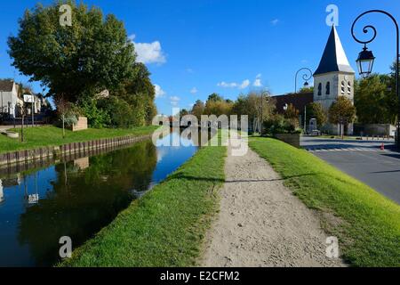 Frankreich, Seine et Marne, Claye Souilly, Canal de l'Ourcq Stockfoto