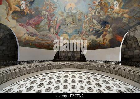 Frankreich, Paris, Pantheon, obenliegende Oculus enthüllt Deckenfresko Apotheose des St. Genevieve von Antoine Gros Stockfoto