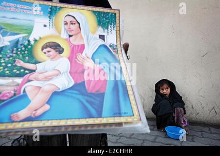 Nepal, Kathmandu-Tal, Weltkulturerbe von UNESCO, Kathmandu, Straßenkind Stockfoto