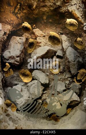 Israel, Jerusalem, Guivat Ram District, Israel Museum, Abteilung der Archäologie, der Schamane des Clans der Schildkröte, Bestattung Stockfoto