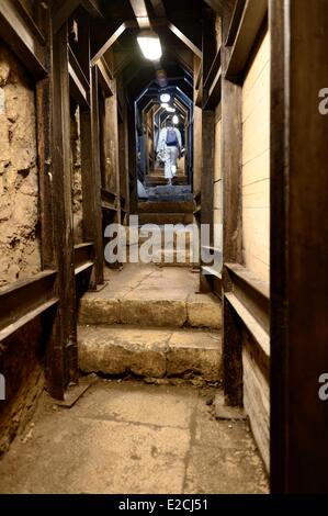 Israel, Jerusalem, heilige Stadt trat Straße bauen unter Herodes Great, Weg der Pilger, werde vom Tempelberg Pool von Siloah Stockfoto