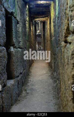 Israel, Jerusalem, heilige Stadt trat Straße bauen unter Herodes Great, Weg der Pilger, werde vom Tempelberg Pool von Siloah Stockfoto