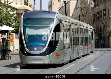 Israel, Jerusalem, Seilbahn entlang der alten Stadtmauer, die Linie ist 13,9 Kilometer lange, lief am 19. August 2011 Stockfoto