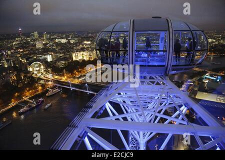 Vereinigtes Königreich, London, London Big Eye Baujahr 2000, 135m oben mit Blick auf die Themse und Westminster Stockfoto