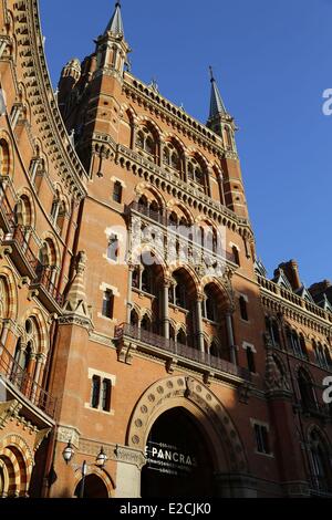 United Kingdown, London, King's Cross-Bereich, der Eurostar St Pancras, Luxus Hotel Marriott Saint Pancras Stockfoto