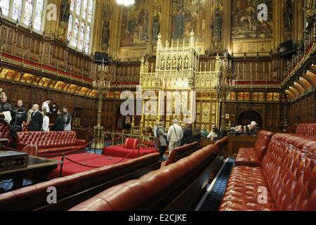 Vereinigtes Königreich, London, Westminster, House of Parliaments, Lords Parlament Stockfoto