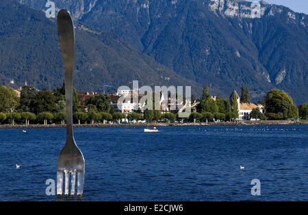 Schweiz, Kanton Waadt, Vevey am Genfersee, mit Blick auf das Sortiment Museum Alimentarium Stockfoto