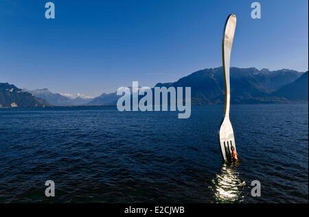 Schweiz, Kanton Waadt, Vevey am Genfersee, mit Blick auf das Sortiment Museum Alimentarium Stockfoto