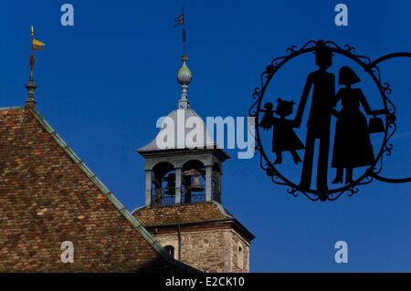 Schweiz, Kanton Waadt, Vevey, Teil der alten Stadt Stockfoto