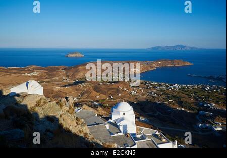 Griechenland-Kykladen-Serifos Insel Serifos auf dem Felssporn Stockfoto