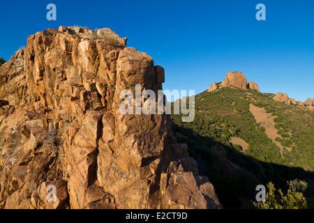 Corniche Esterel Frankreich Var Agay Esterel-Gebirge die Pic Cap Roux Stockfoto