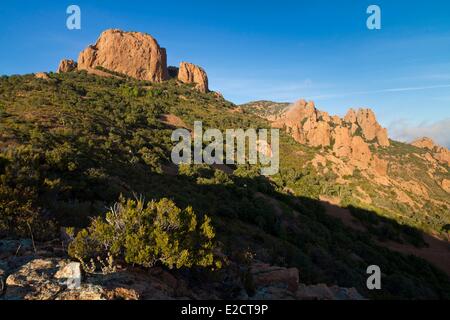 Corniche Esterel Frankreich Var Agay Esterel-Gebirge die Pic Cap Roux Stockfoto