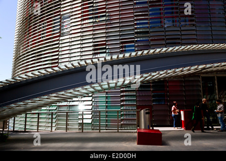 Äußere Fassade des Torre Agbar in Barcelona, Spanien Stockfoto
