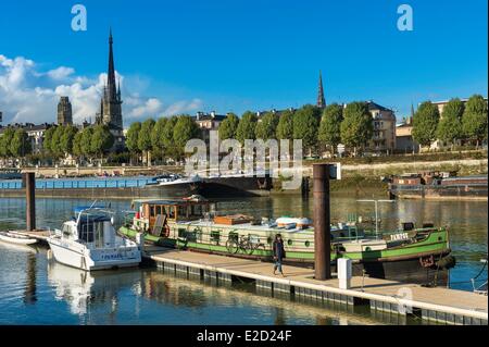 Frankreich Seine Maritime Rouen Lacroix Insel Rastplatz für Segelboote Stockfoto