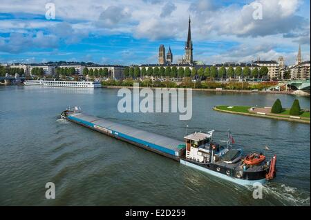 Frankreich Seine Maritime Rouen, Lacroix Insel Nachbarschaft Schiff Korn bis zur Brücke von Pierre Corneille Stockfoto