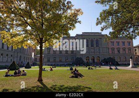 Schweiz Genf Parc des Bastions Genf Universität und Bibliothek Stockfoto