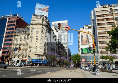 Argentinien Buenos Aires 9 de Julio Avenue die breiteste Straße der Welt Stockfoto