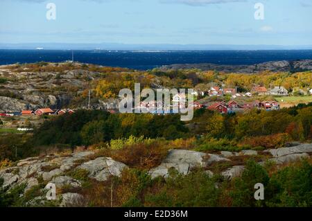 Schweden Vastra Gotaland Koster Inseln Koster Sound zwischen dem Norden und Süden der Insel aus dem Valfjall Felsen gesehen die Stockfoto