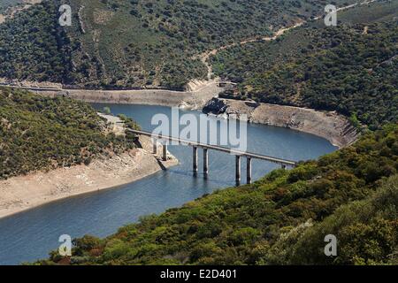 Spanien Extremadura Monfrague Nationalpark als Biosphärenreservat von der UNESCO im Jahr 2003 aufgeführt Tejo aus dem Schloss Stockfoto