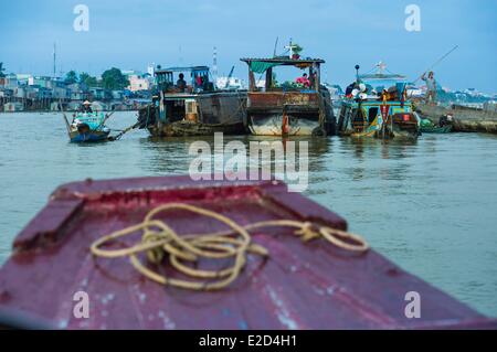 Vietnam An Giang Provinz Mekong Delta Region Chau Doc schwimmenden Markt am Mekong-delta Stockfoto